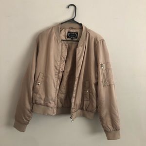 Oversized Champagne Bomber Jacket
